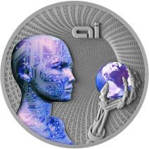 現貨 - 2016紐埃-未來代碼系列-人工智慧-2盎司銀幣