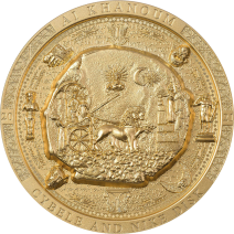現貨(原廠已售罄) - 2021蒙古-考古與象徵主義系列-神像圖案銀鎏金飾板(鍍金版)-3盎司銀幣