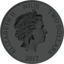 現貨 - 2017紐埃-迪士尼-汽船威利號-1盎司銀幣-萬聖節版-紫