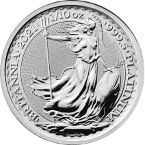 現貨 - 2021英國-不列顛-1/10盎司鉑金幣(普鑄)(贈塑殼)