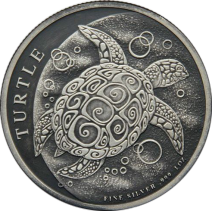 現貨 - 2014紐埃-玳瑁龜-1盎司銀幣-仿古版