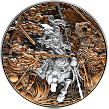 現貨 - 2021查德-三英戰呂布-(2盎銀+11.5盎司銅)銀幣