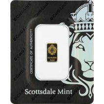 現貨 - Scottsdale獅王-1克金條(新版卡裝)(贈絨布盒+提袋)
