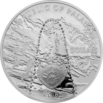 現貨 - 2018帛琉-咬痕系列-短吻鱷-1盎司銀幣