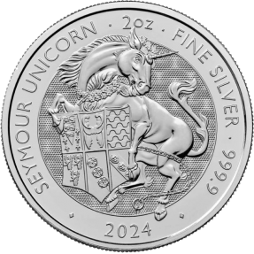 現貨 - 2024英國-都鐸野獸系列-西摩獨角獸-1盎司銀幣(普鑄)(贈專用塑殼)