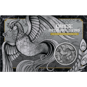 現貨 - 2023澳洲伯斯-中國神話傳說系列-鳳凰-仿古版-1盎司銀幣(卡裝)