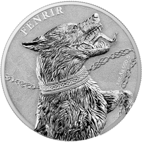 現貨 - 2022日耳曼尼亞-日耳曼野獸系列-巨狼(芬里爾)-1盎司銀幣(普鑄)(2枚組含原廠專用塑殼)