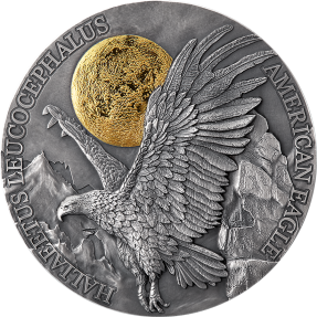 現貨 - 2022迦納-月光下野生動物系列-美國鷹-2盎司銀幣