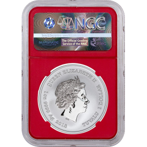 現貨 - 2018吐瓦魯-Marvel系列-黑豹-1盎司銀幣-NGC MS70鑑定幣-First Release版-紅底