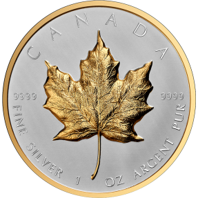 預購(確定有貨)(超限量) - 2023加拿大-楓葉-超高浮雕-鍍金-1盎司銀幣