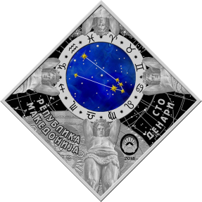 現貨 - 2018馬其頓-星座系列-金牛座-23.3克銀幣