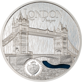 現貨 - 2023帛琉-蒂芙尼藝術都會系列-倫敦-3盎司銀幣