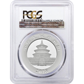現貨 - 2018中國-熊貓-30克銀幣-PCGS MS70鑑定幣-First Strike版-熊貓標籤