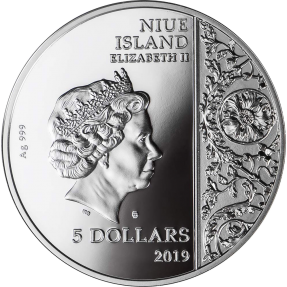 現貨 - 2019紐埃-雕塑傑作系列-聖殤-2盎司銀幣