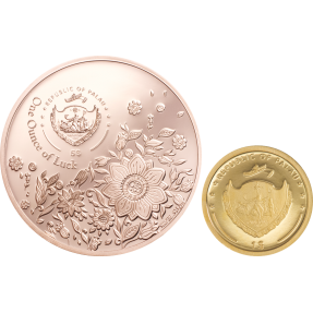 現貨 - 2021帛琉-四葉草-鍍玫瑰金-(1盎司銀幣+1克金幣)-2枚組