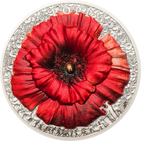 現貨 - 2019帛琉-花和葉子系列-罌粟花-2盎司銀幣
