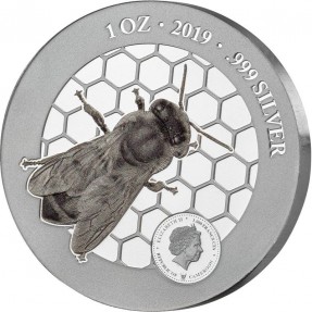 現貨 - 2019喀麥隆-自然效益系列-蜜蜂-1盎司銀幣