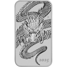 現貨 - 2025澳洲伯斯-龍-1盎司銀條(普鑄)(贈原廠專用塑殼)