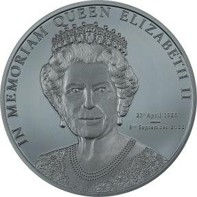 現貨 - 2022庫克群島-紀念伊麗莎白二世-1盎司銀幣(黑色精鑄)(含收藏盒)