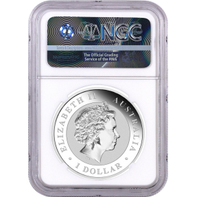 現貨 - 2018澳洲伯斯-笑鴗鳥-1盎司銀幣-NGC MS70鑑定幣-Early Release版-雪梨歌劇院標籤