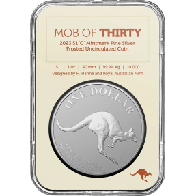 現貨 - 2023澳洲皇家-袋鼠系列-30週年紀念-1盎司銀幣(磨砂)(原廠鑑定盒封裝版)