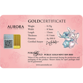 現貨 - Aurora-迪士尼-星際寶貝-安琪-限量版-0.25克金條