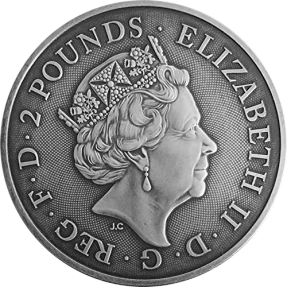 現貨 - 2018英國-雙龍-仿古版-1盎司銀幣