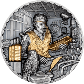 現貨 - 2023庫克群島-蒸汽龐克-科學實驗室-3盎司銀幣
