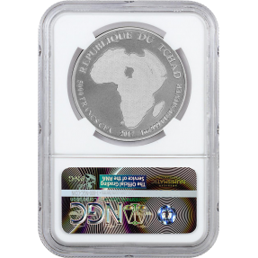 現貨 - 2017查德-非洲獅子-1盎司銀幣-NGC MS70鑑定幣-Early Releases版(獅子標籤)