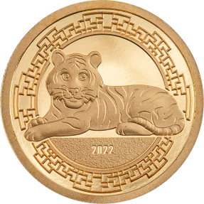 預購(確定有貨) - 2022蒙古-生肖-虎年-0.5克金幣