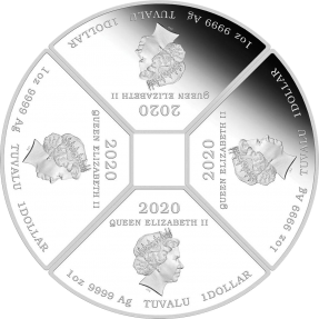 現貨 - 2020吐瓦魯-生肖-鼠年-1盎司銀幣-4枚組