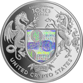 現貨 - 2023美國加密貨幣國-自由女神像-1盎司銀幣(內含0.00001比特幣)