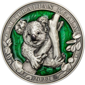現貨 - 2022巴貝多-野生動物色彩系列-無尾熊-3盎司銀幣