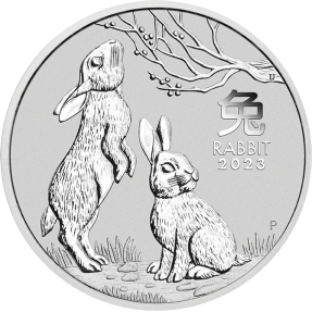 現貨 - 2023澳洲伯斯-生肖-兔年-1/2盎司銀幣(普鑄)