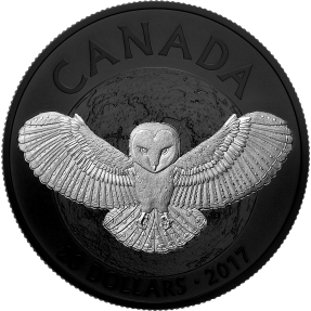 現貨 - 2017加拿大-自然夜曲系列-倉鴞-鍍黑銠-1盎司銀幣
