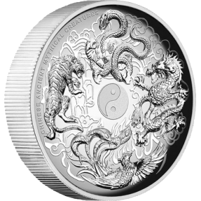 現貨 - 2016吐瓦魯-中國古代神話生物-高浮雕-設計師簽名版-1盎司銀幣