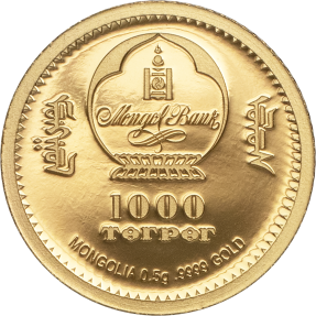 現貨 - 2019蒙古-生命演化系列-中華盜龍-0.5克金幣
