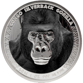 現貨 - 2016剛果-大猩猩-1盎司銀幣-彩色版