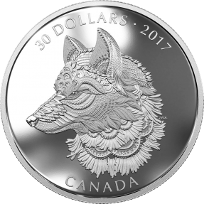 預購(限已確確者下單) - 2017加拿大-禪繞畫藝術-大灰狼-2盎司銀幣