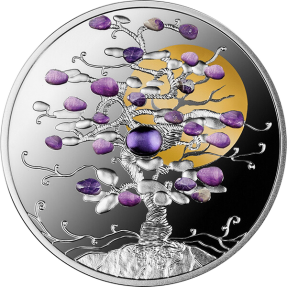 現貨 - 2021紐埃-幸運樹-紫水晶-1盎司銀幣