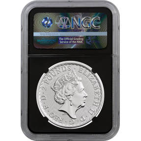 現貨 - 2018英國-不列顛-1盎司銀幣-NGC MS69鑑定幣-Fisrt Release版-不列顛標籤(黑底)
