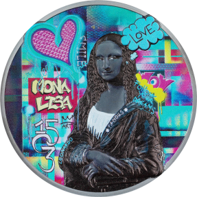 現貨 - 2023庫克群島-塗鴉藝術-蒙娜麗莎-3盎司銀幣