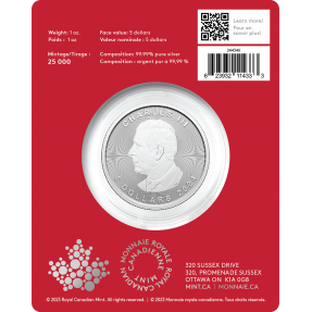 現貨 - 2024加拿大-楓葉-龍標記版-1盎司銀幣(普鑄)(卡裝)(首發版)