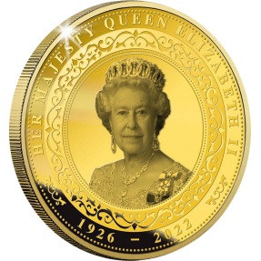預購(確定有貨) - 2022-紀念伊麗莎白二世-45克硬幣(鍍金)