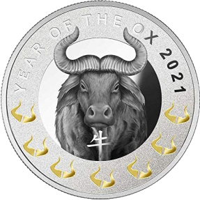 現貨 - 2021紐埃-生肖-牛年-17.5克銀幣