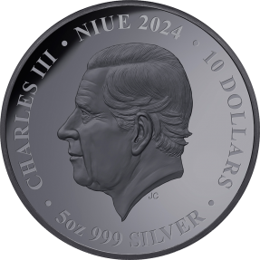 預購(限已確認者下單) - 2024紐埃-生肖-龍年-黑色精鑄-5盎司銀幣