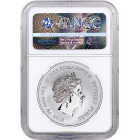 現貨 - 2018吐瓦魯-Marvel系列-黑豹-1盎司銀幣-NGC MS70鑑定幣-First Release版-白底