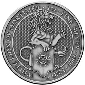 預購(確定有貨) - 2020英國-皇后野獸系列-白獅-仿古版-2盎司銀幣