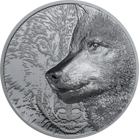 現貨 - 2021蒙古-神秘狼-黑色版-2盎司銀幣