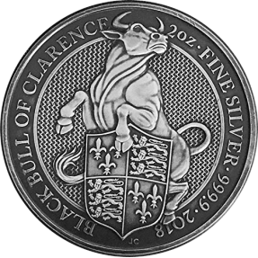 現貨 - 2018英國-皇后野獸系列-黑牛-2盎司銀幣-仿古版